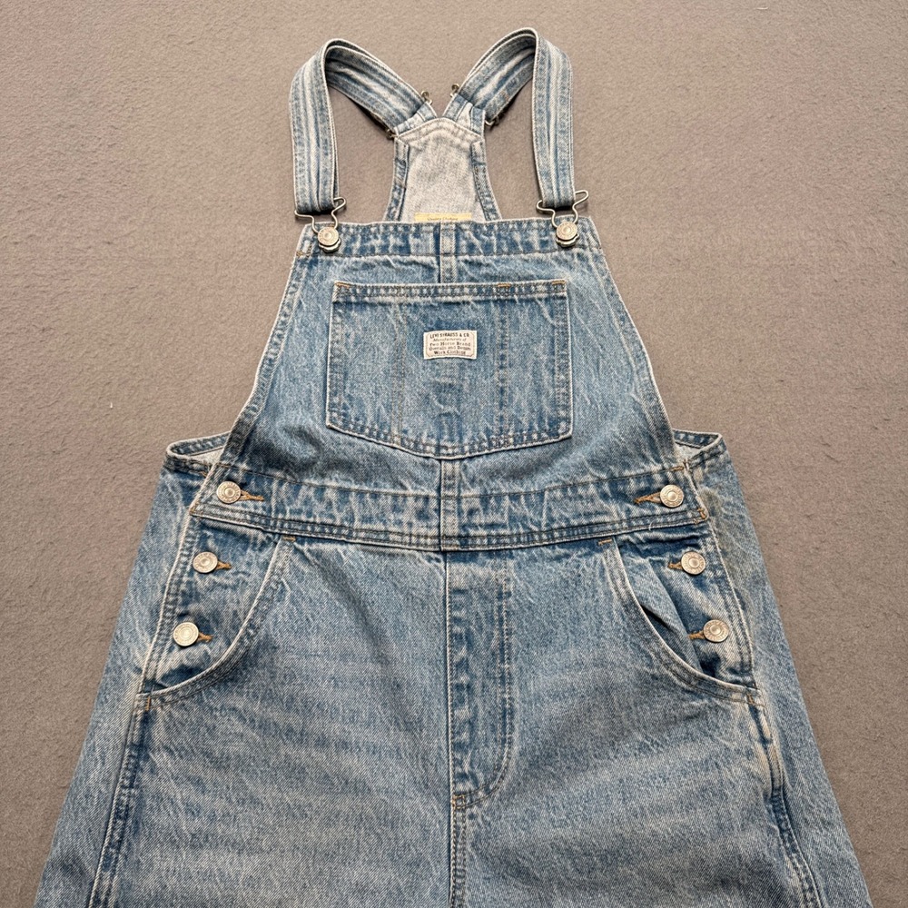 Levi's Bib Overalls Womens S Blue Light Wash Denim Straight Leg Workwear Utility